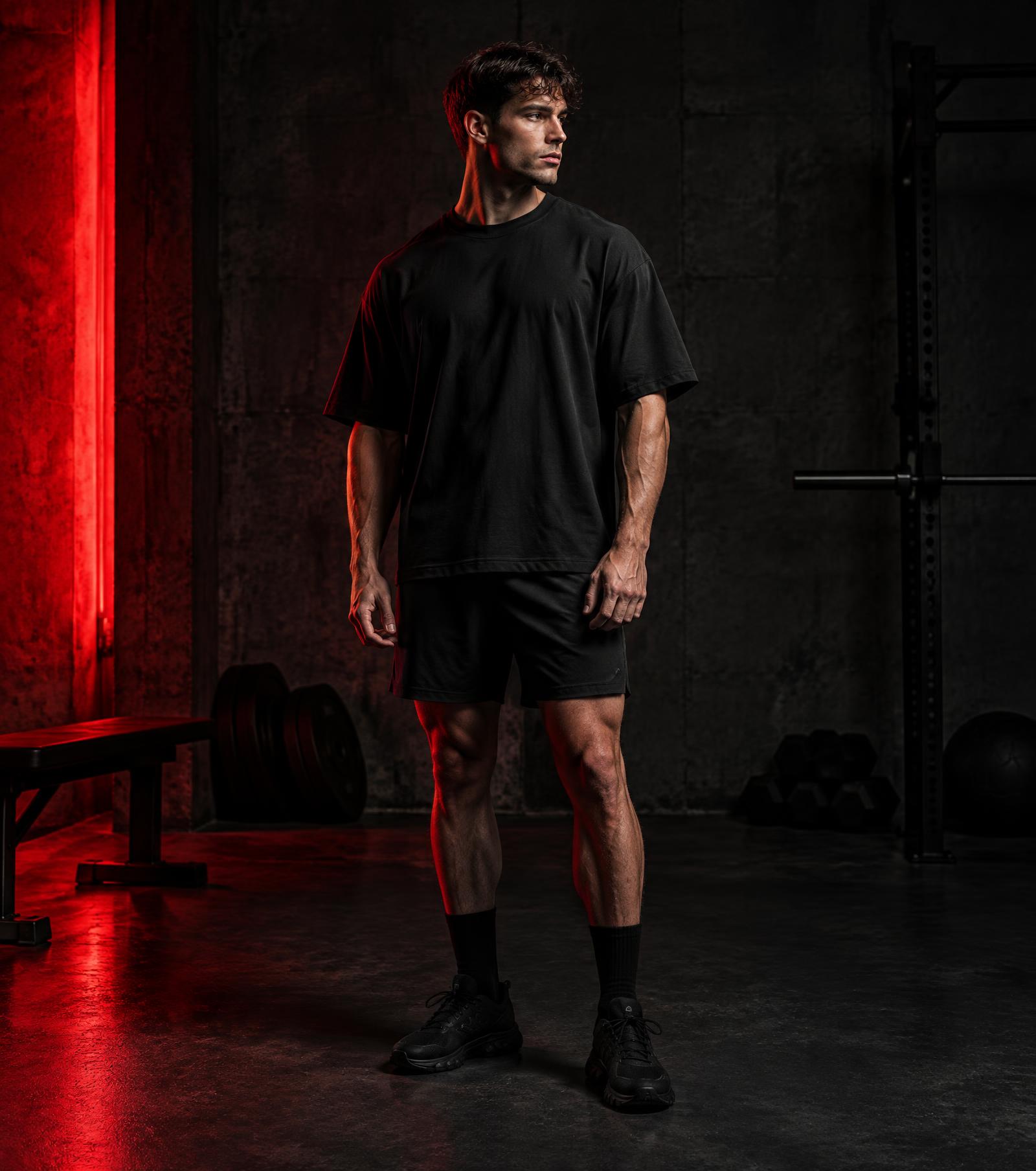 Athlete wearing black 8ereal Apparel training gear